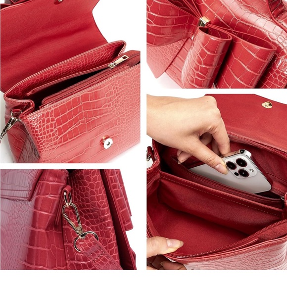 Like Dreams Bowtie Vegan Leather Crossbody Purse - Picture 11 of 13